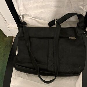 Elegant Black Leather Tote Bag